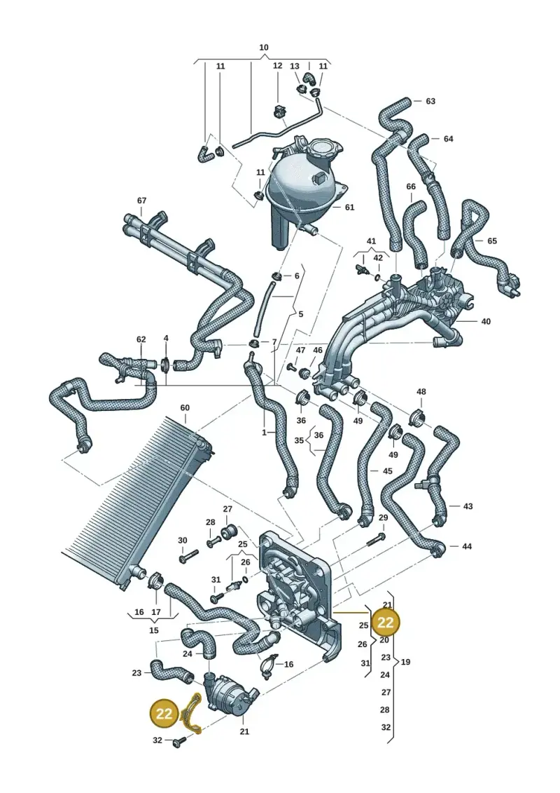 85E121097 — Audi Q6 e-tron (2023-2025) diagram f5s121000, position 22