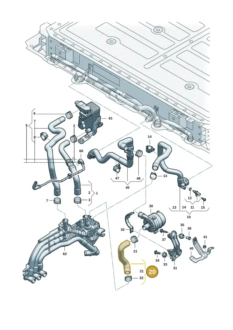 85E121445E — Audi Q6 e-tron (2023-2025) diagram f5s121010, position 20