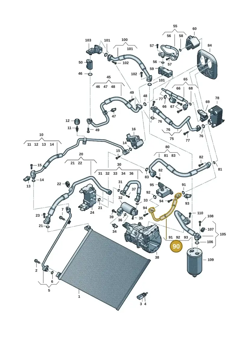 85E816706D — Audi Q6 e-tron (2023-2025) diagram f5s260700, position 90