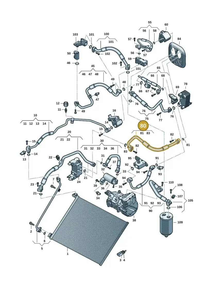 85E816732 — Audi Q6 e-tron (2023-2025) diagram f5s260700, position 80