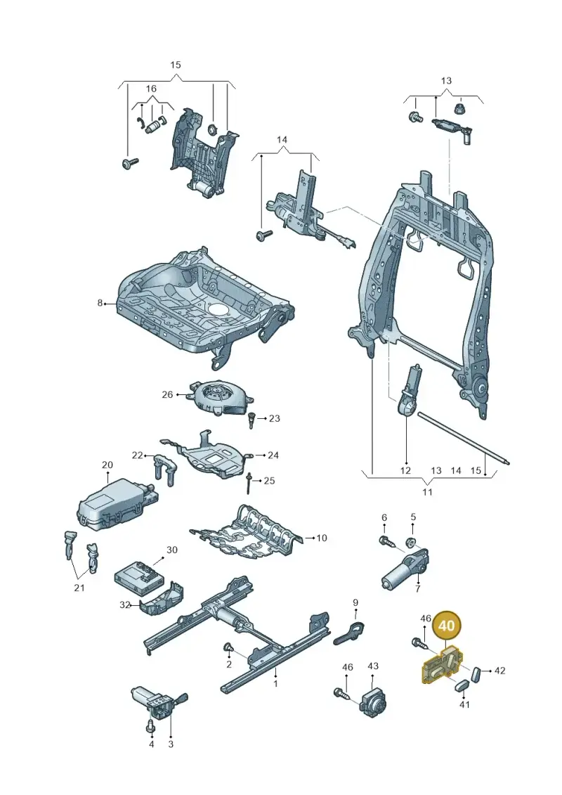 85E959747A — Audi A8 (2017-2025) diagram 838959200, position 40
