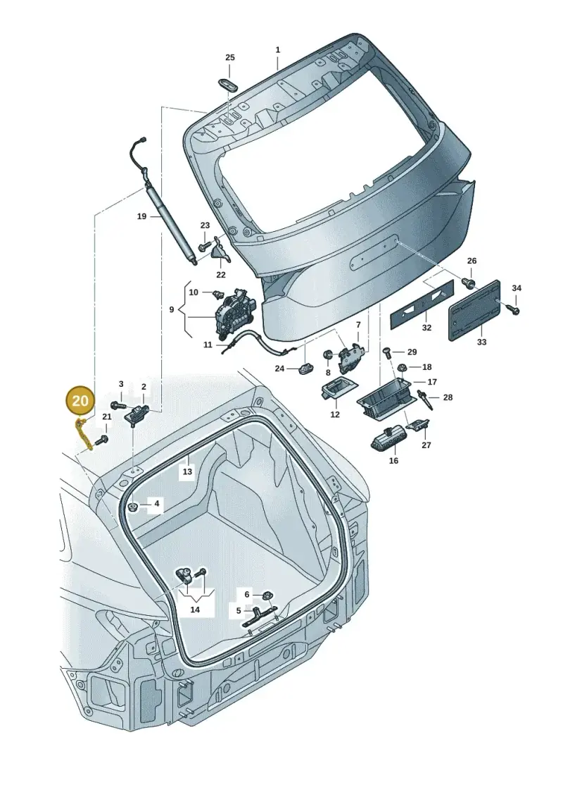 85H827604A — Audi Q6 e-tron (2023-2025) diagram f5s827000, position 20