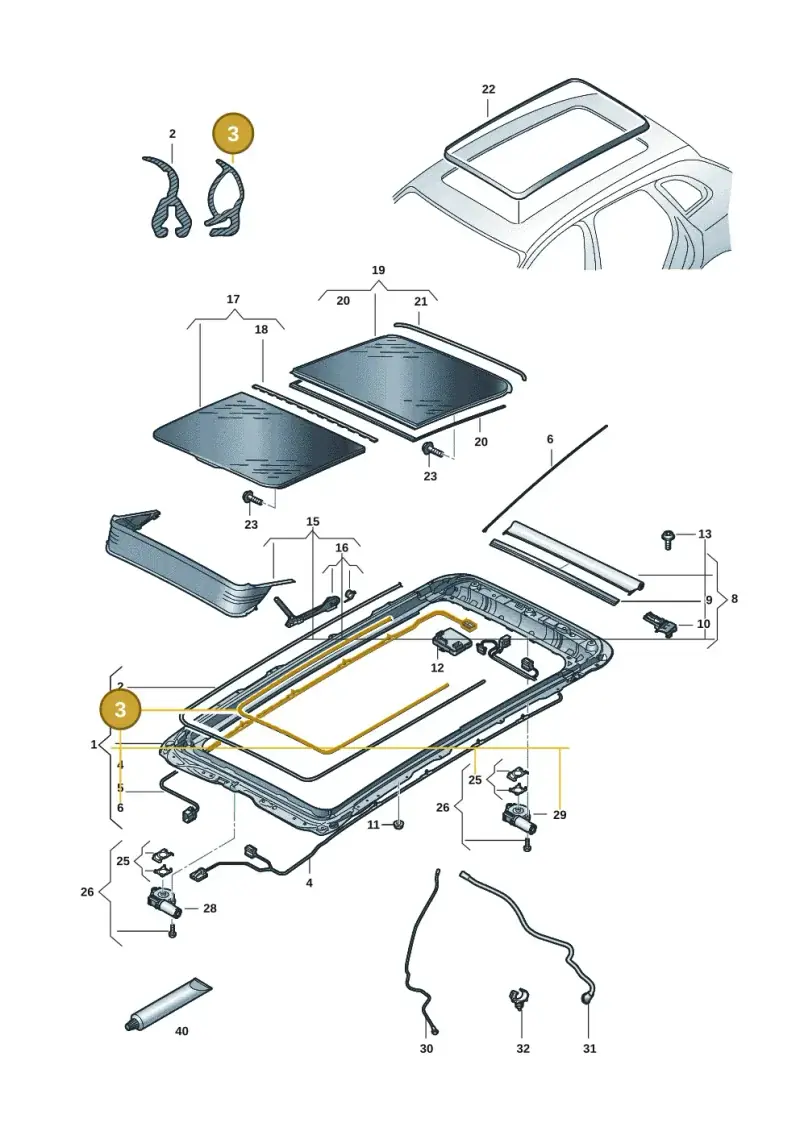 85H877439 — Volkswagen Passat estate (2023-) diagram 3j0877000, position 3