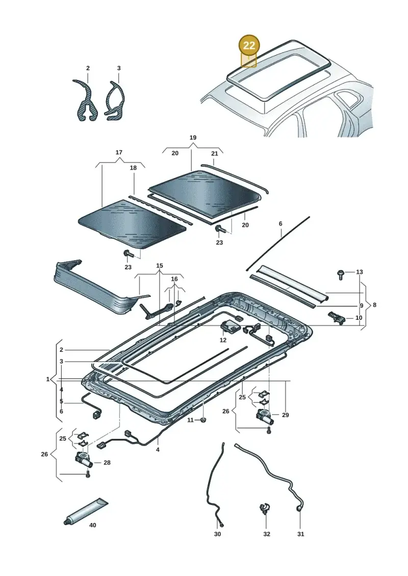 85H877459 — Volkswagen Passat Estate (2023-2025) diagram 3j0877000, position 22