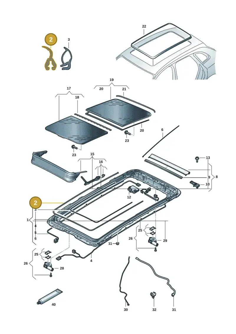 85H877460A — Volkswagen Passat estate (2023-) diagram 3j0877000, position 2