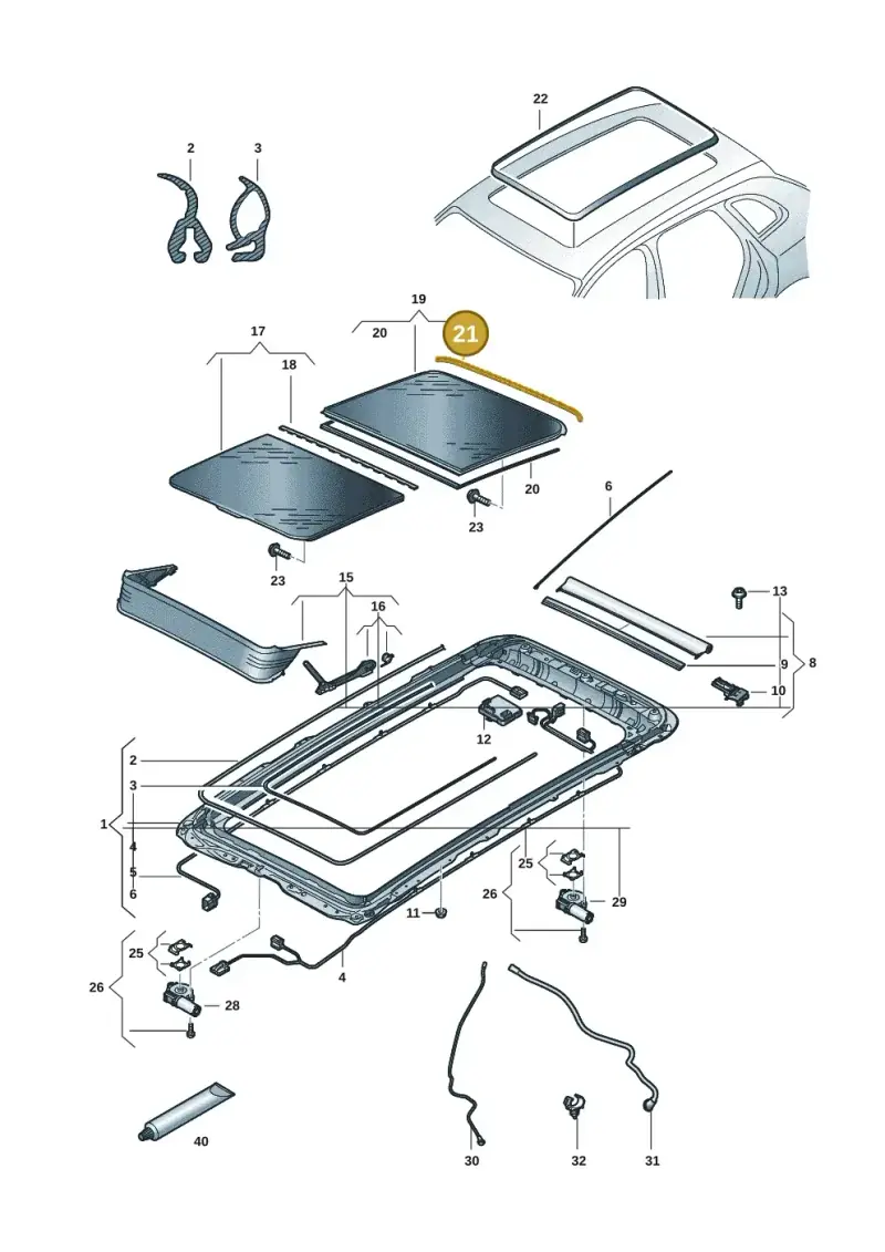 85H877467 — Volkswagen Passat estate (2023-) diagram 3j0877000, position 21