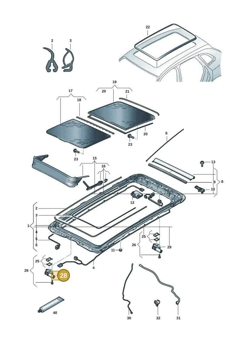 85H877795 — Volkswagen Passat estate (2023-) diagram 3j0877000, position 28