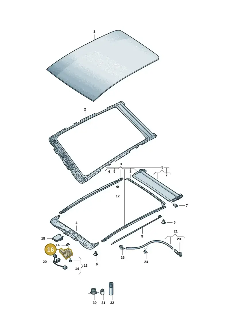 85H877795A — Volkswagen Aero saloon (2023-) diagram 11g877000, position 16