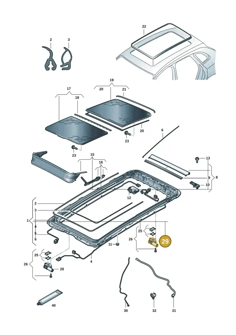 85H877795A — Volkswagen Passat estate (2023-) diagram 3j0877000, position 29