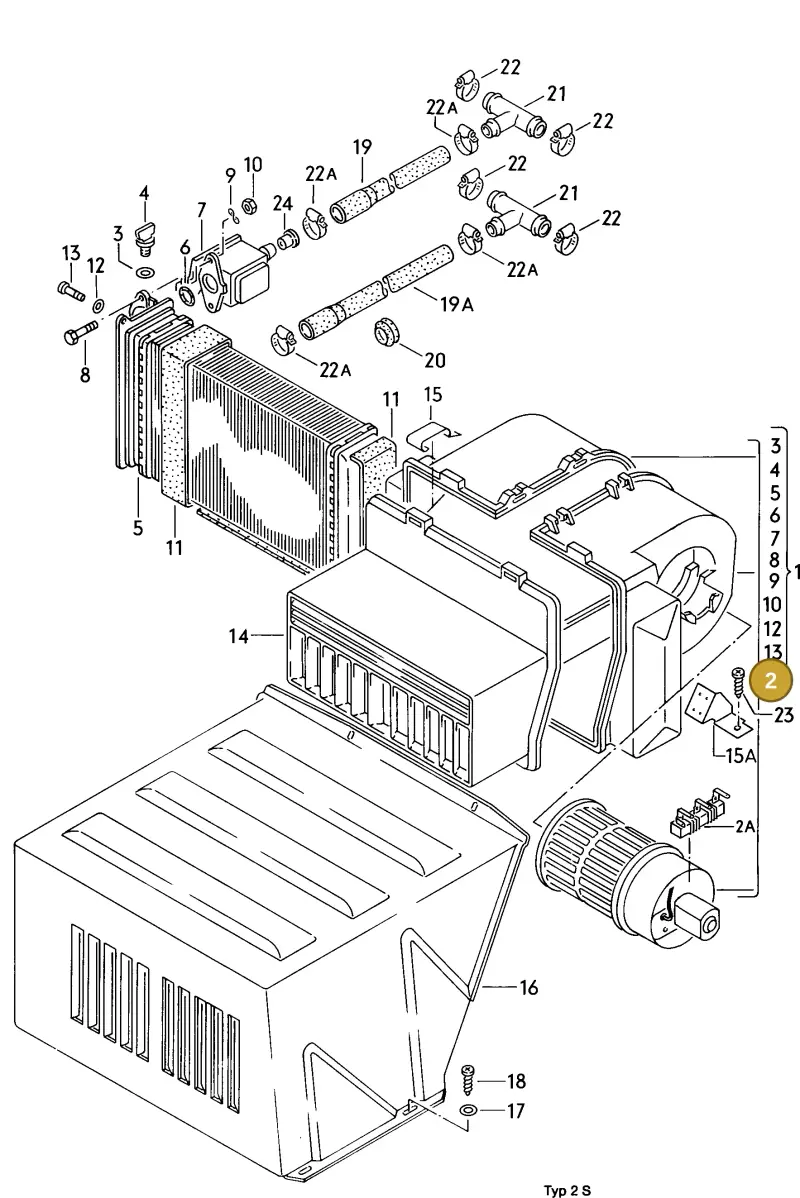 867819015A — Volkswagen Vanagon (1979-1985) diagram 004036400, position 2