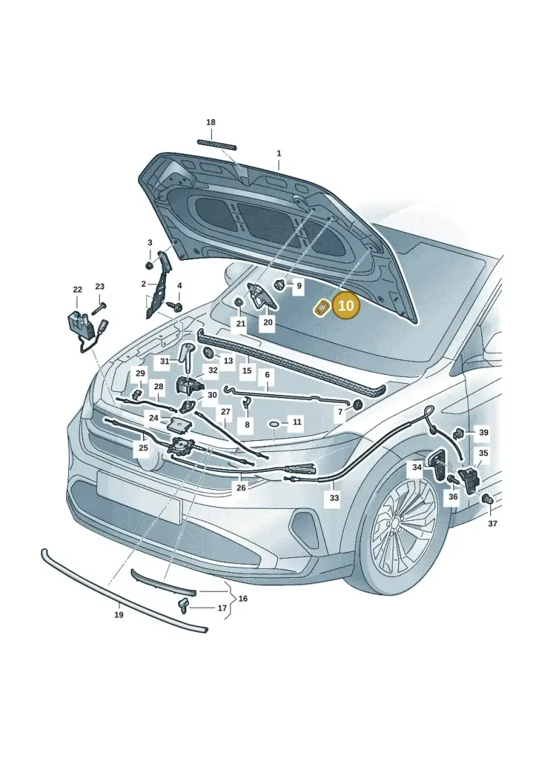 867827500A — Volkswagen Taigo (2021-2024) diagram 2f0823000, position 10