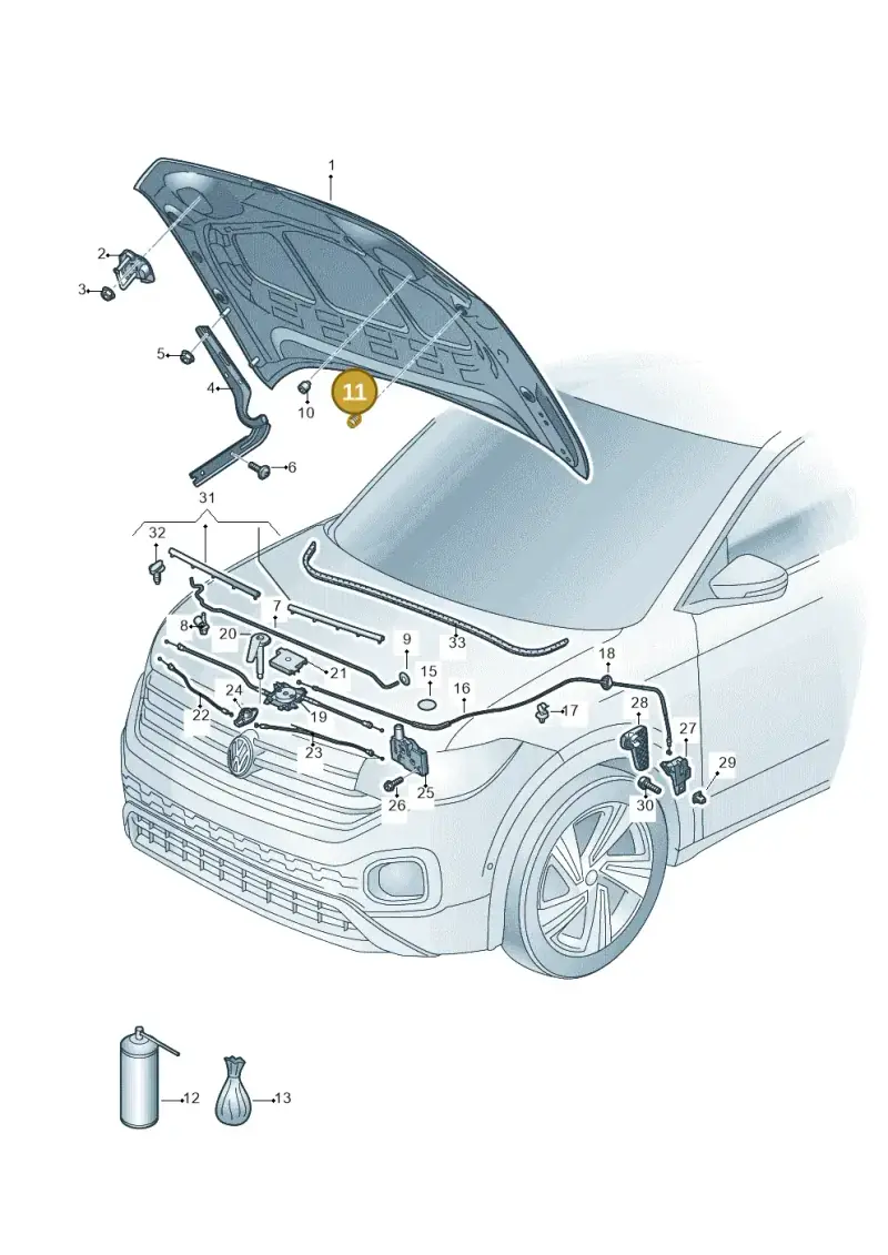 867827500A — Volkswagen T-Cross 1,0 (2018-2024) diagram 587823000, position 11