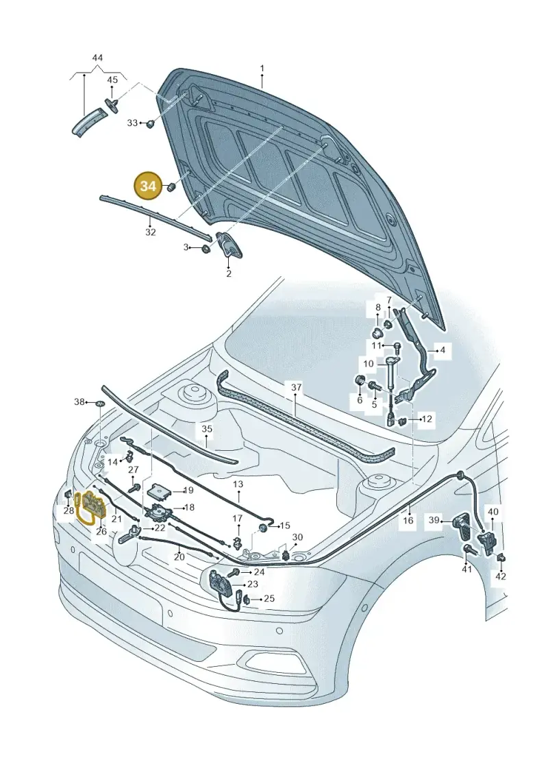 867827500A — Volkswagen Polo 1.0 BlueMotion (2017-2024) diagram 837823000, position 34