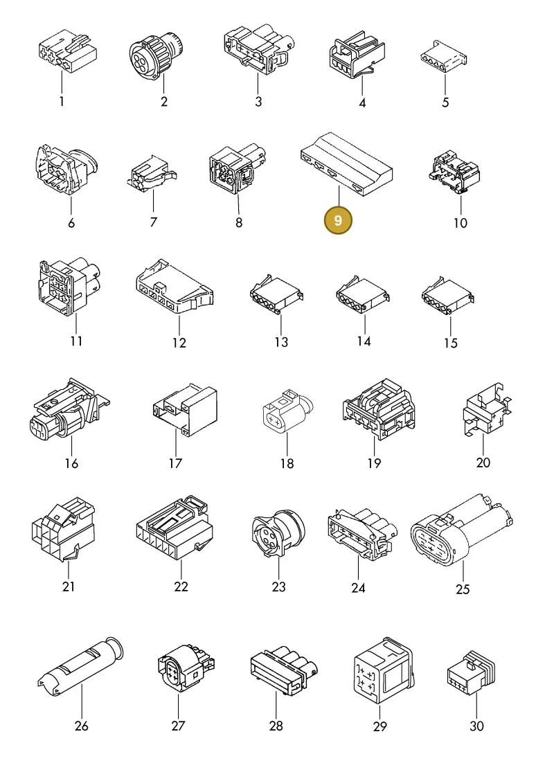 867919993 — Audi 1J0 platform diagram 198970500, position 9