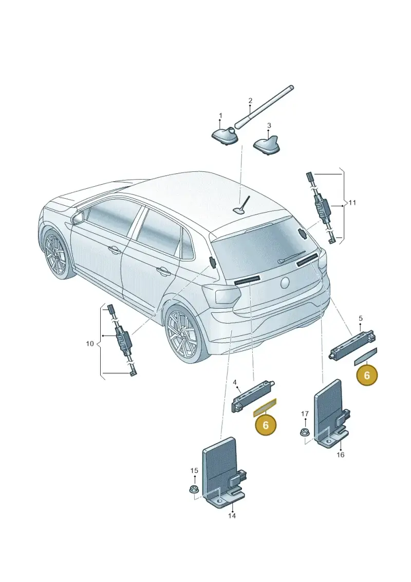 867955499 — Volkswagen Polo 1.0 BlueMotion (2017-2024) diagram 837035200, position 6