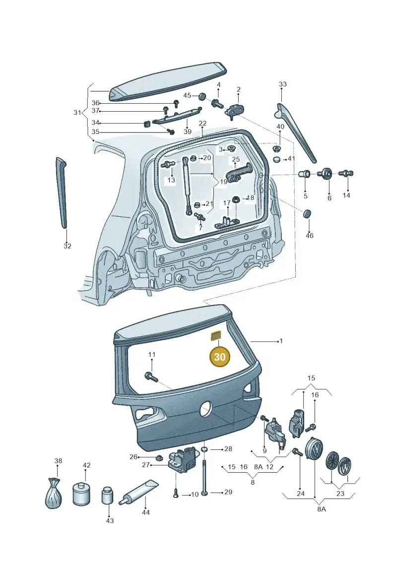 867955499 — Volkswagen Golf 1.6 (2015-2019) diagram 867827100, position 30
