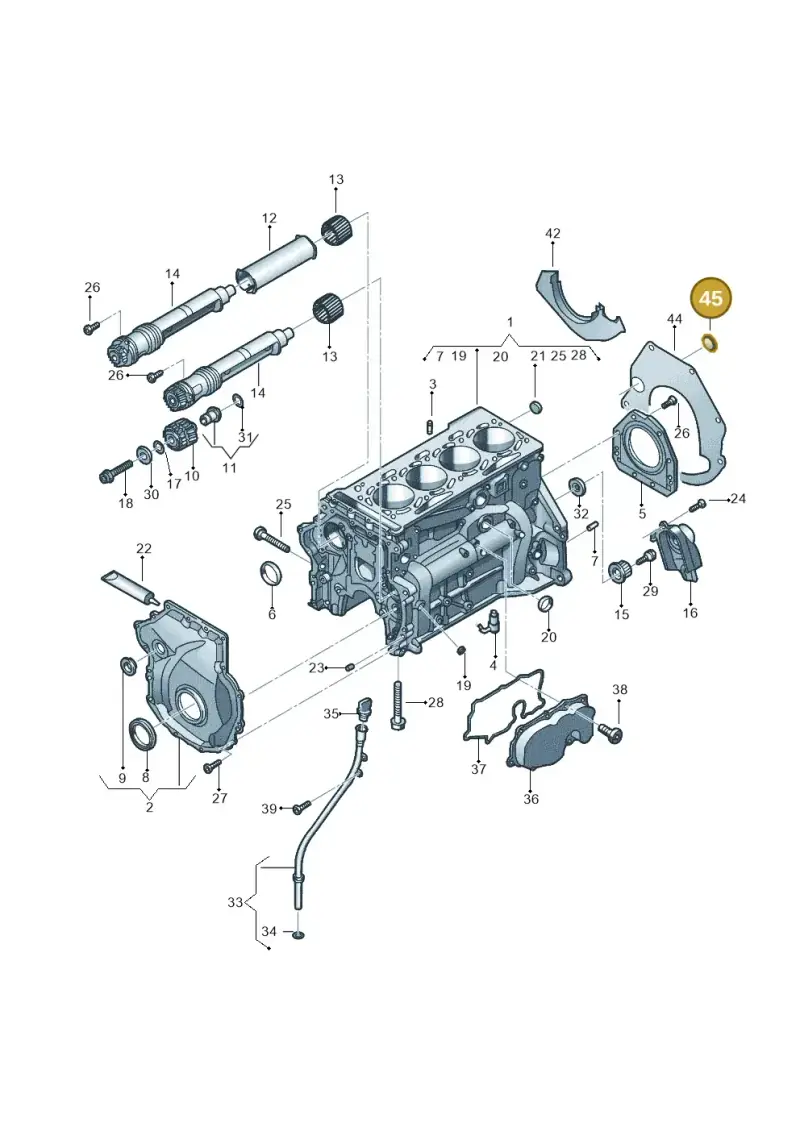 867971928 — Volkswagen Golf 1.4 BlueMotion (2014-2017) diagram 789103070, position 45