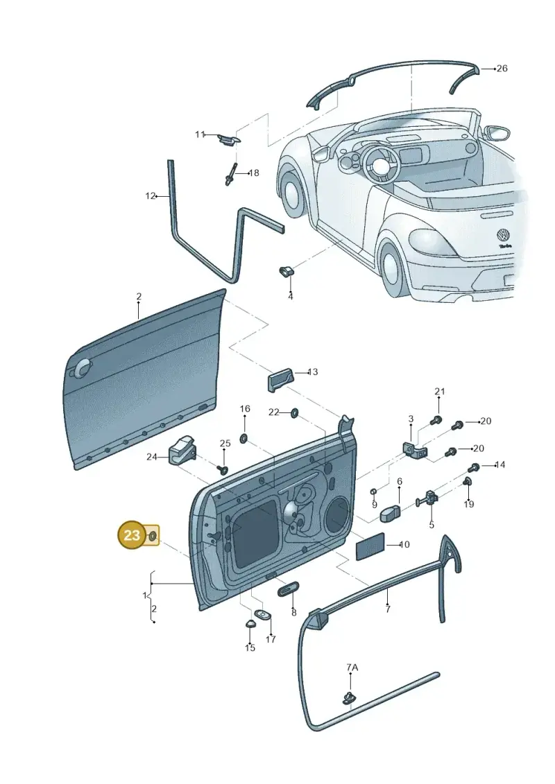 867971928 — Volkswagen New beetle cabriolet (2016-2019) diagram 802831000, position 23