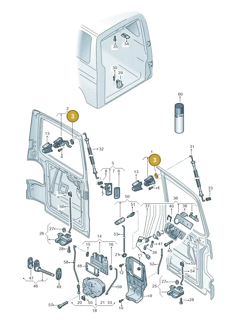 893827547 — Volkswagen Caravelle (2015-2019) diagram 410827650, position 3