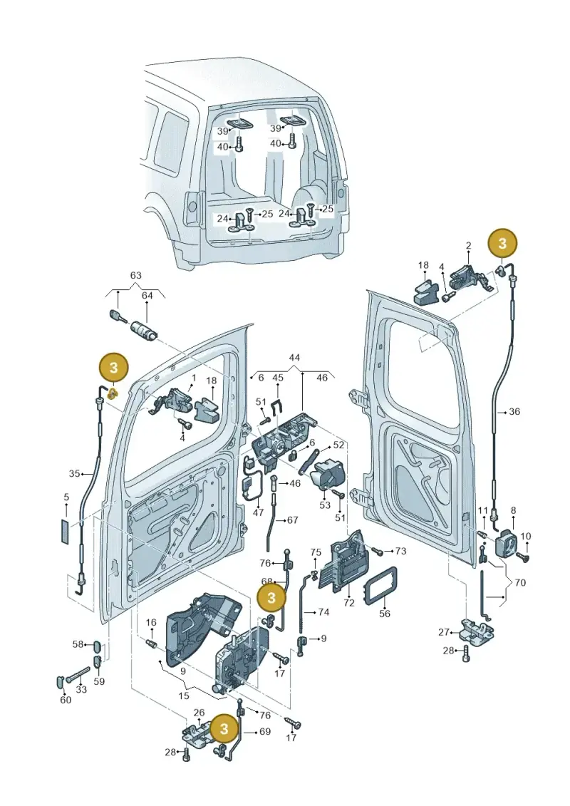 893827547 — Volkswagen Caddy kombi (2015-2020) diagram 443827650, position 3