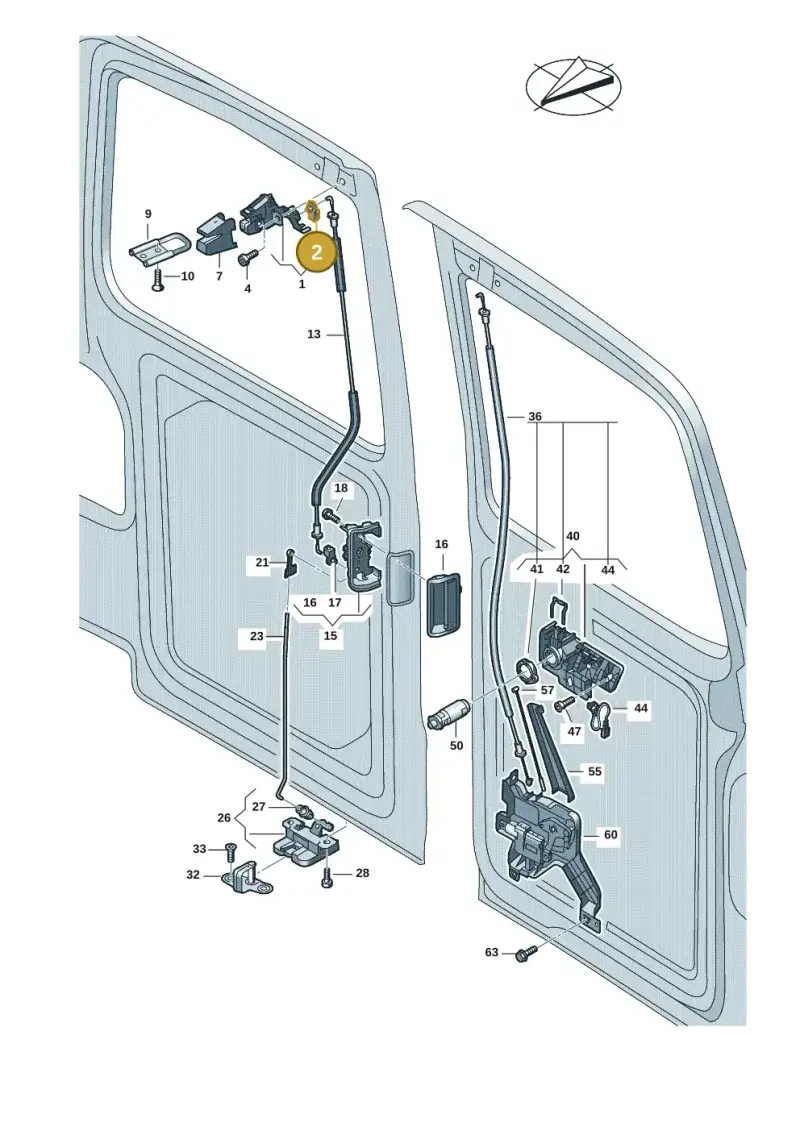 893827547 — Volkswagen Caravelle (2019-2024) diagram 7ep827300, position 2