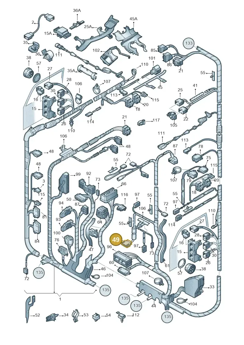 893971635 — Volkswagen New Beetle Cabrio. (2003-2005) diagram 201971810, position 49