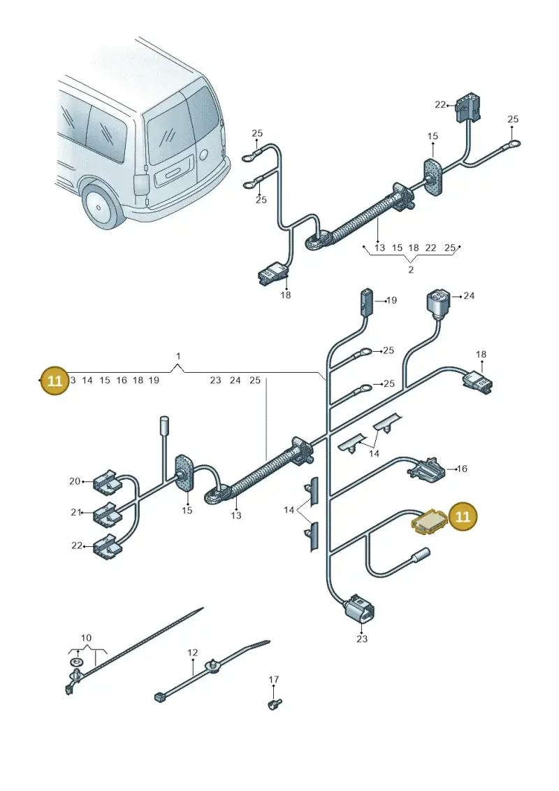 893971635 — Volkswagen Caddy (2015-2020) diagram 443972820, position 11