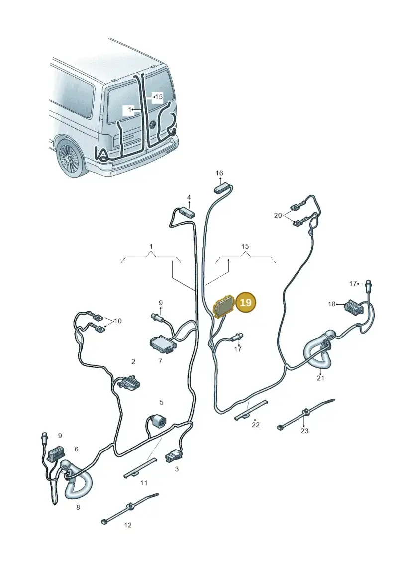 893971635 — Volkswagen Caravelle (2015-2019) diagram 861972830, position 19