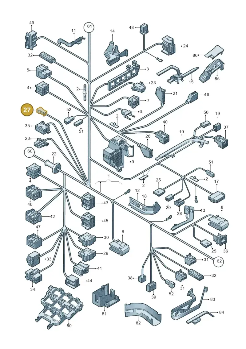 893971992 — Volkswagen Passat/4Motion (2005-2007) diagram 460971830, position 27