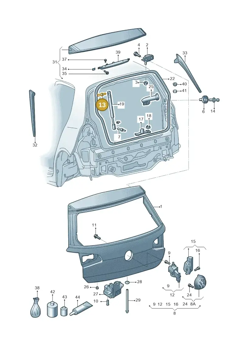 895827439D — Volkswagen Golf 1.4 (2013-2020) diagram 769827010, position 13