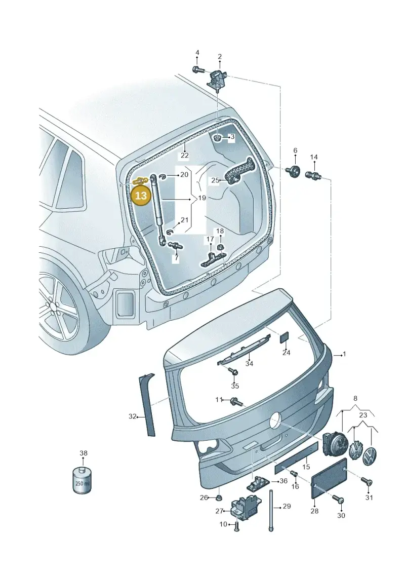 895827439D — Volkswagen Golf Sportsvan 1.6 (2014-2020) diagram 780827100, position 13