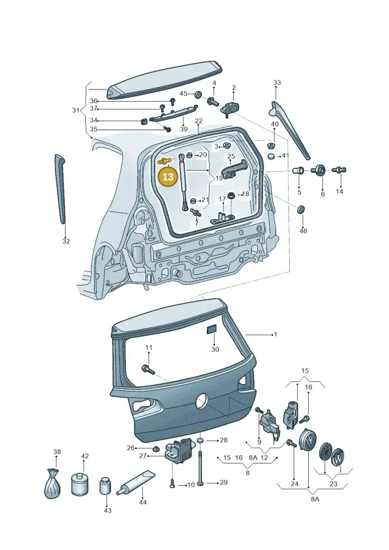 895827439D — Volkswagen Golf 1.6 (2015-2019) diagram 867827100, position 13