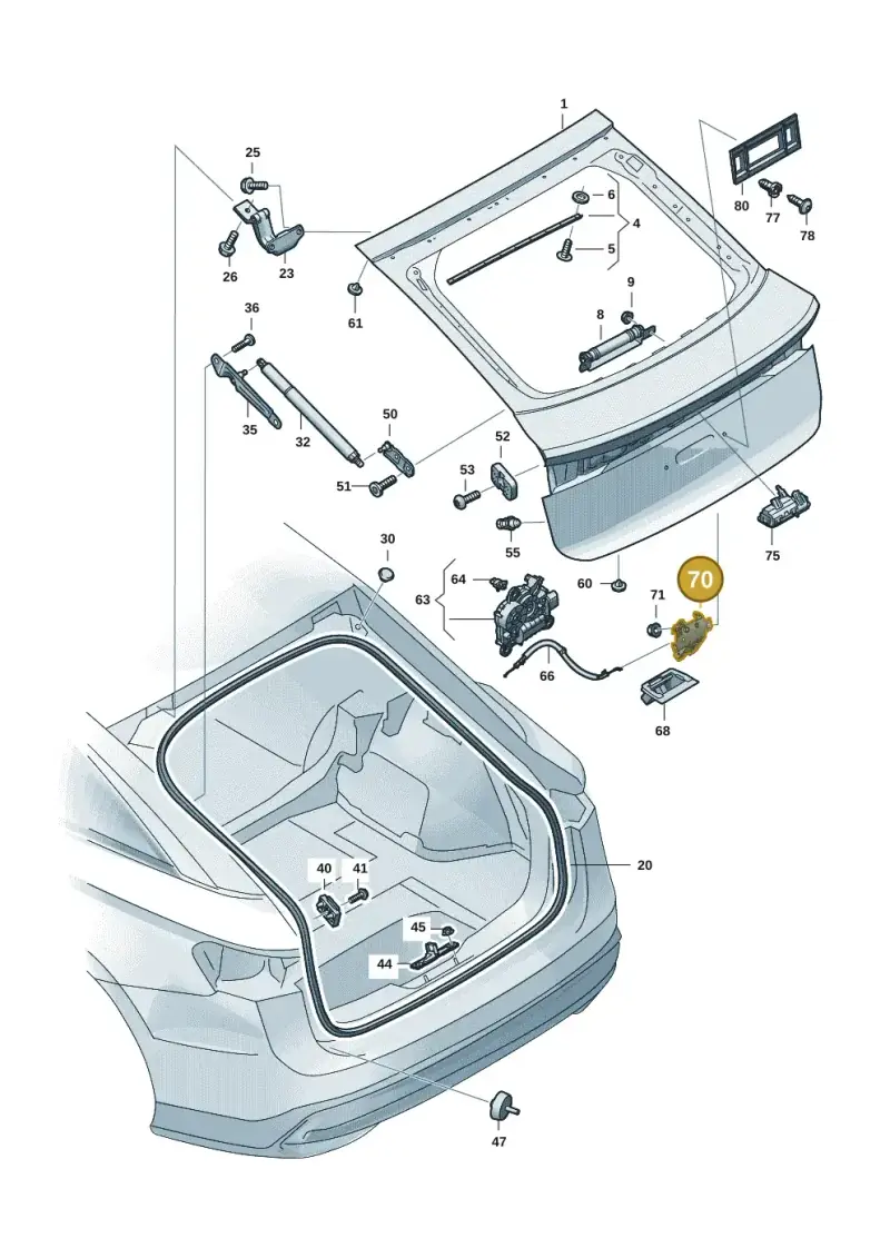 89A827506A — Volkswagen ID.7 Limousine Pro (2023-) diagram 14b827000, position 70