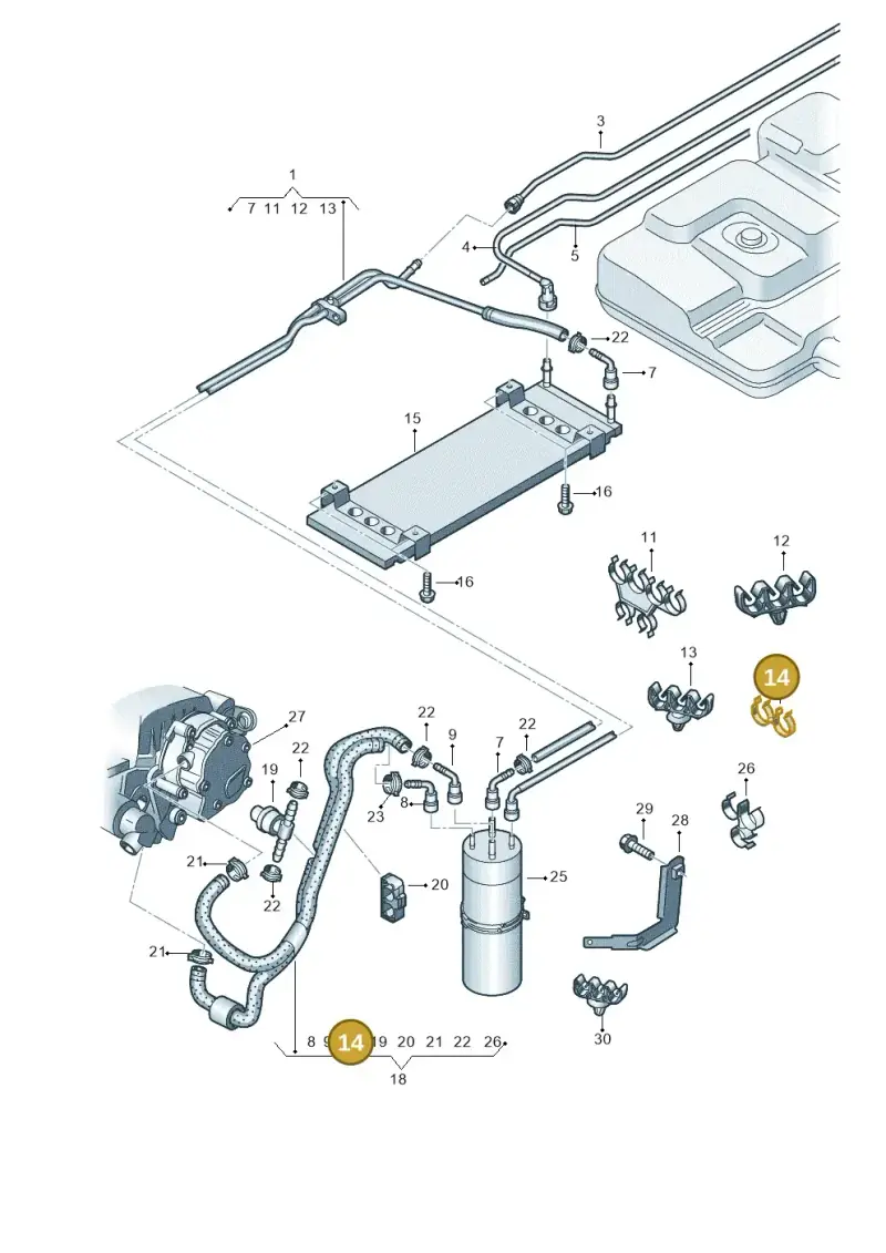 8A0201687 — Volkswagen TRANSPORTER/4MOTION    06 (2005-2006) diagram 410201250, position 14