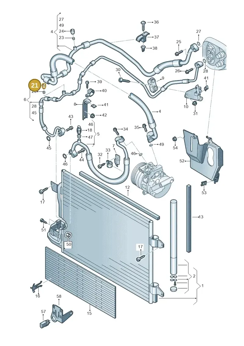 8A0820871AB — Volkswagen Golf Cabriolet (2011-2016) diagram 649260420, position 21