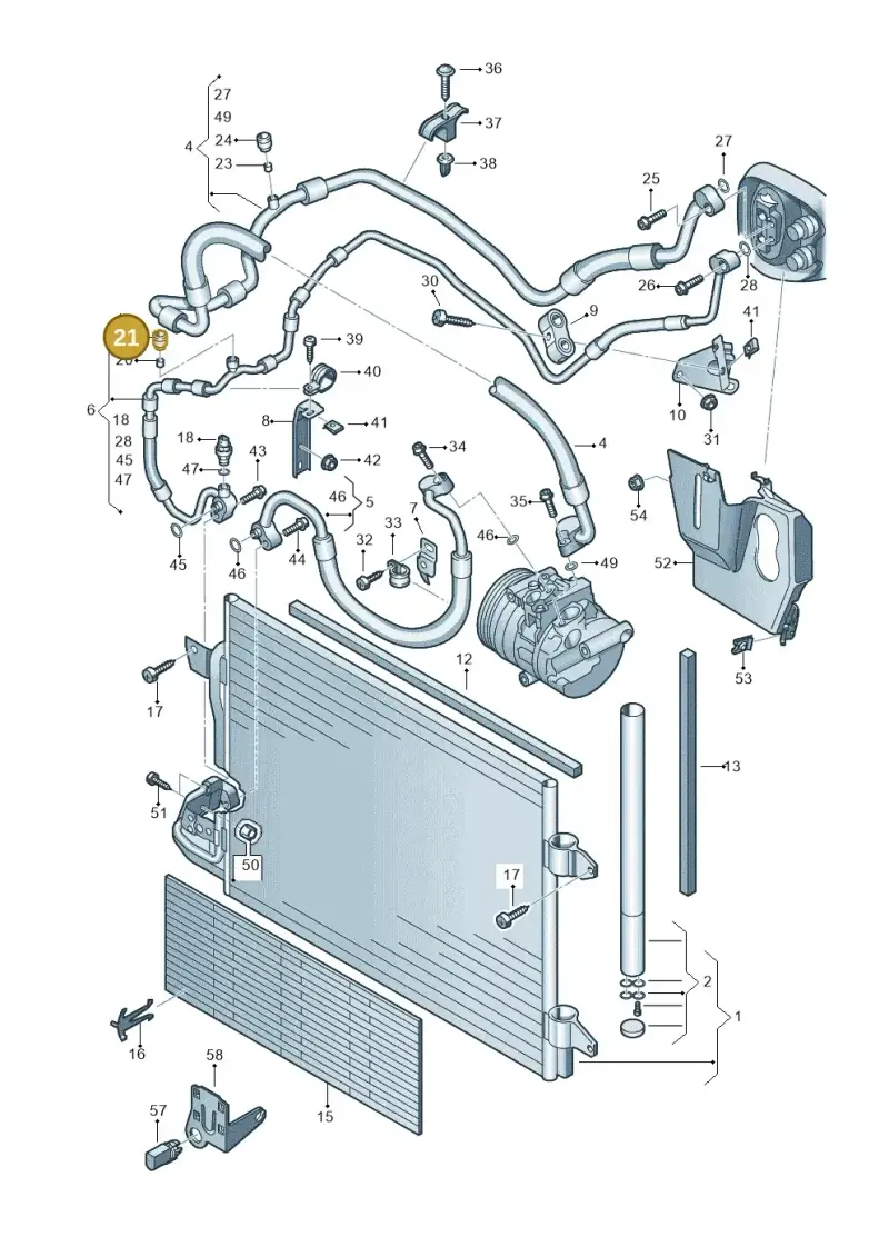 8A0820871AB — Volkswagen Scirocco 2.0 (2014-2017) diagram 649260410, position 21