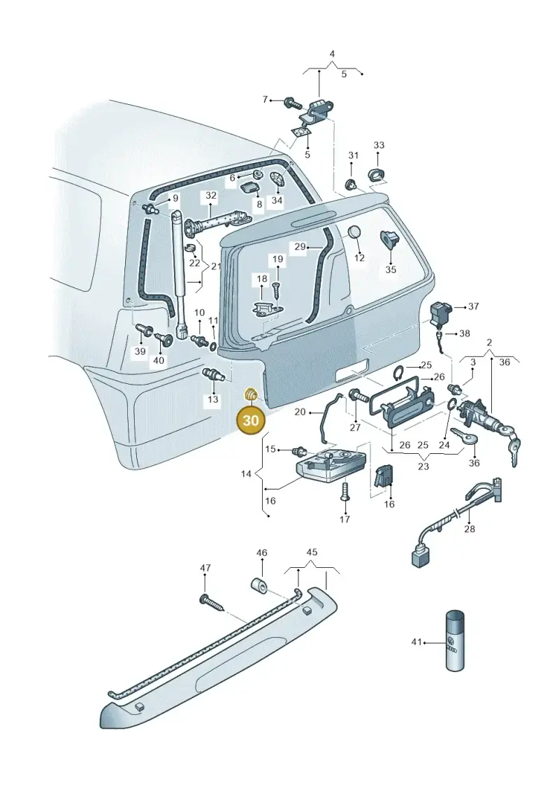 8A0831449 — Volkswagen LUPO/3L TDI (2003-2005) diagram 231827200, position 30