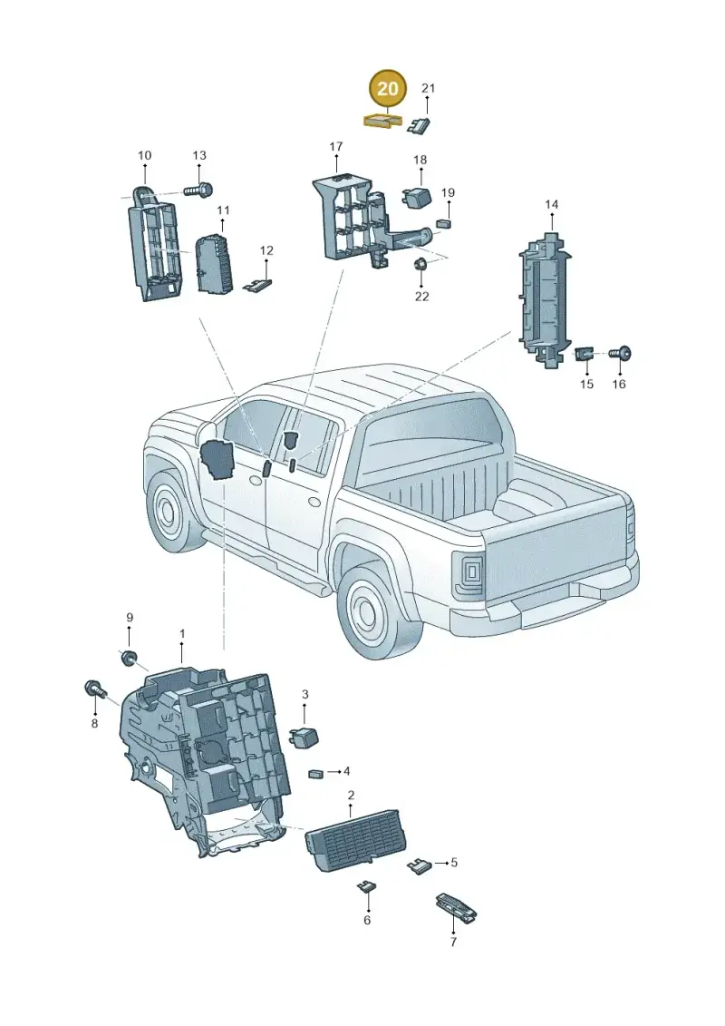 8A0937530 — Volkswagen Amarok twin cab (2022-) diagram 894937000, position 20