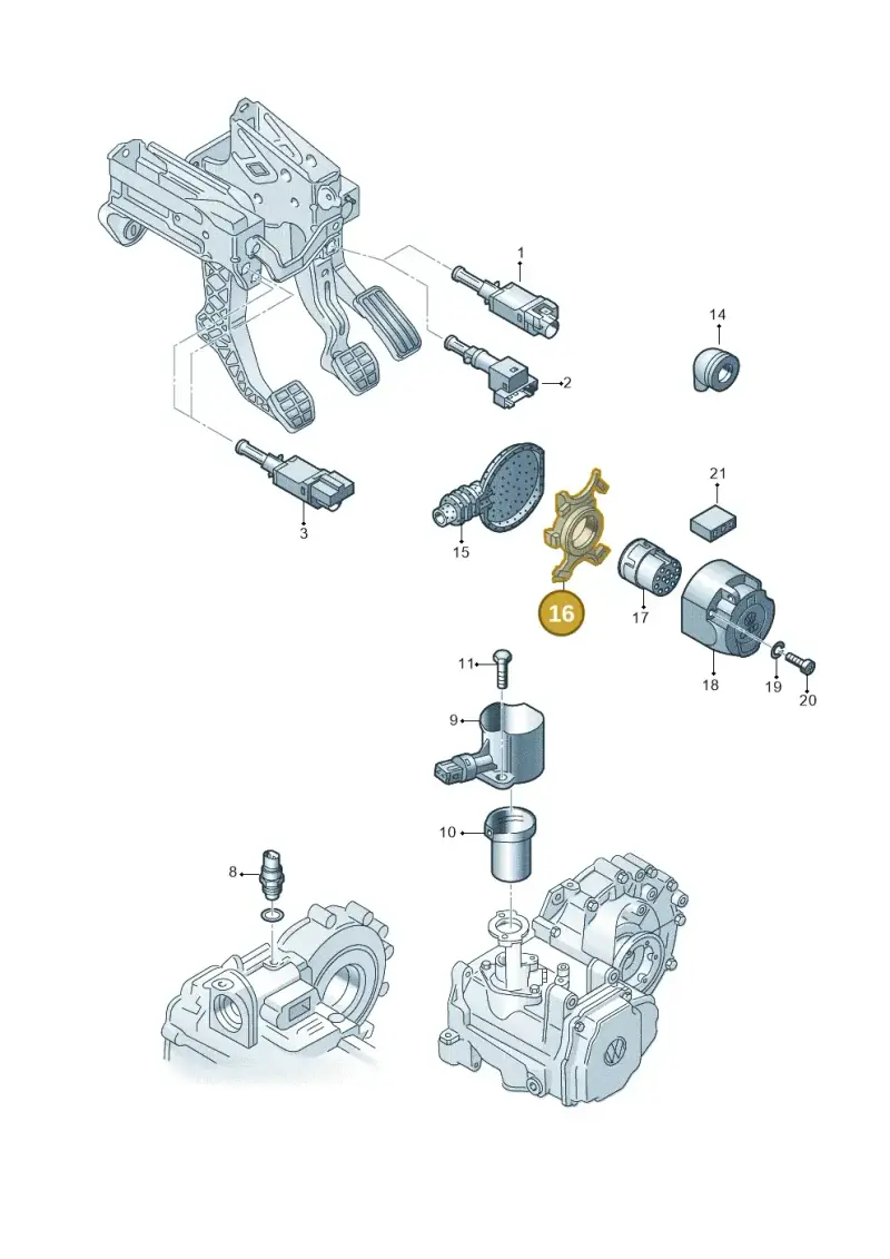 8A0945509 — Volkswagen New Beetle Cabrio. (2003-2005) diagram 201945500, position 16