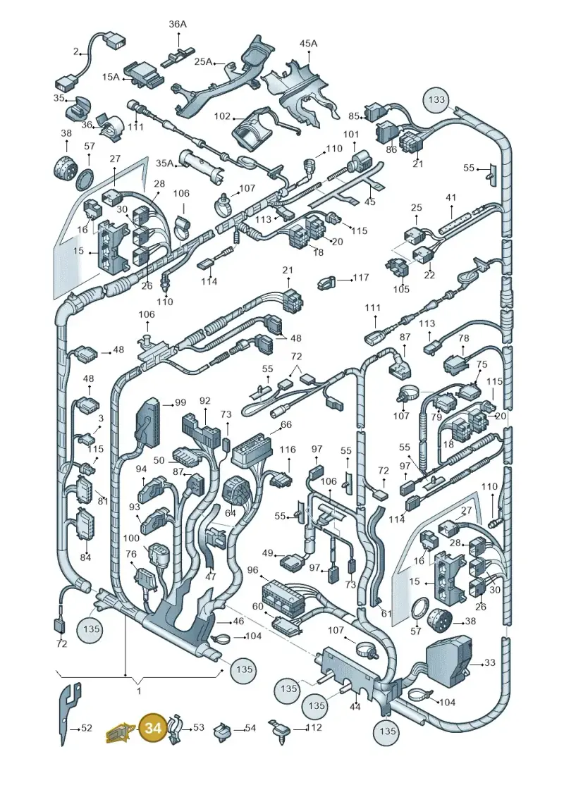 8A0971848G — Volkswagen New Beetle Cabrio. (2003-2005) diagram 201971810, position 34