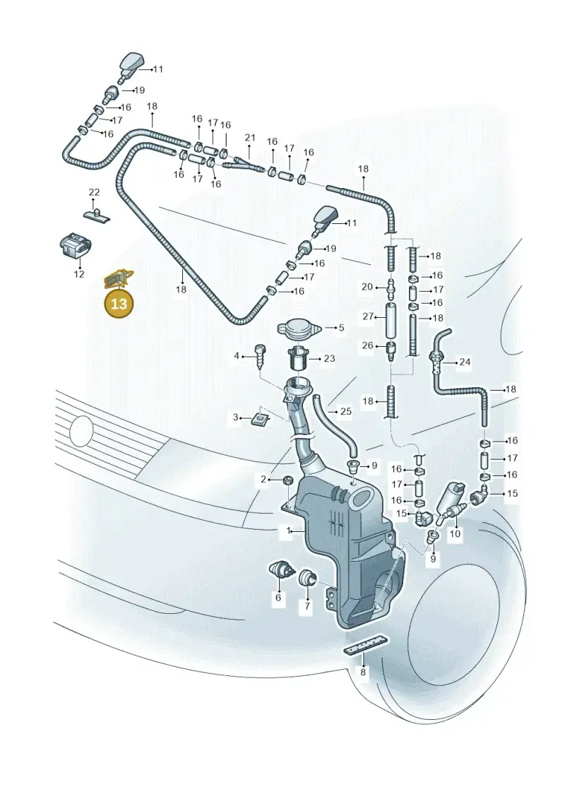 8A0971848G — Volkswagen SHARAN/4MOTION (2002-2005) diagram 244955250, position 13