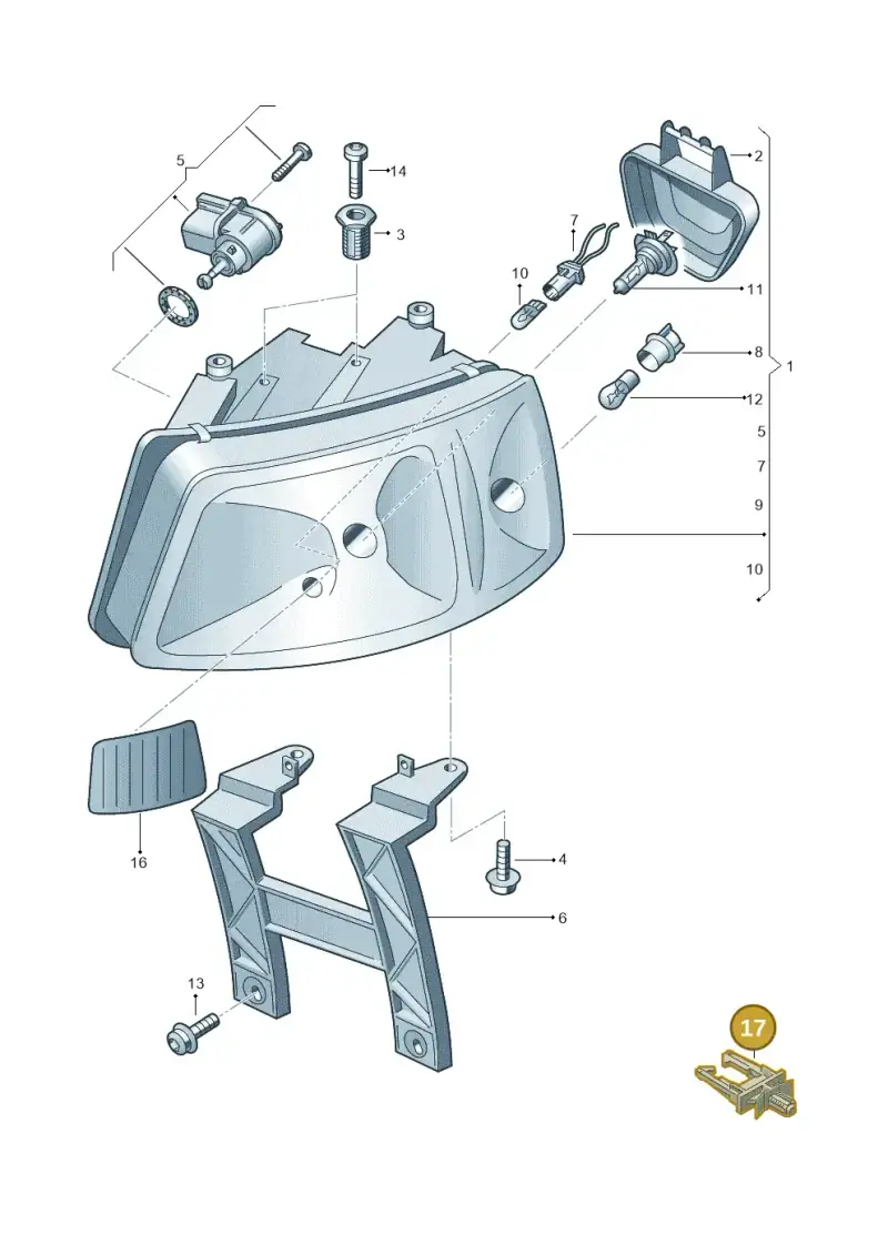 8A0971848G — Volkswagen Transp. caravelle (2008-2009) diagram 659941000, position 17