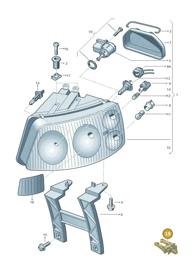 8A0971848G — Volkswagen CAMPMOBIL (T5)         07 (2006-2007) diagram 659941100, position 19