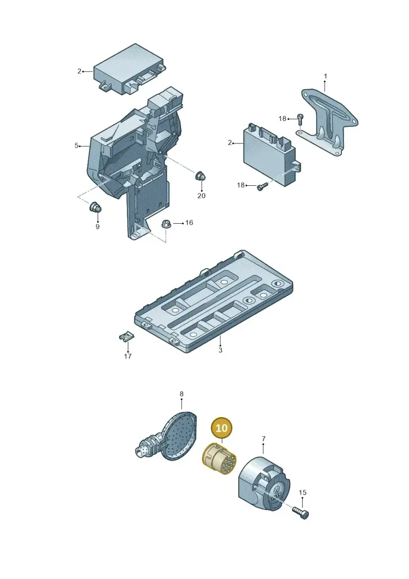8A0971978 — Volkswagen Phaeton 4motion (2010-2016) diagram 258945550, position 10