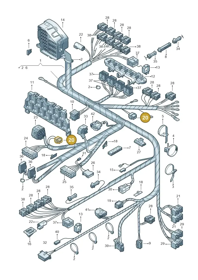 8A0972623 — Volkswagen PASSAT/4MOTION/W8 (2002-2005) diagram 156971900, position 20