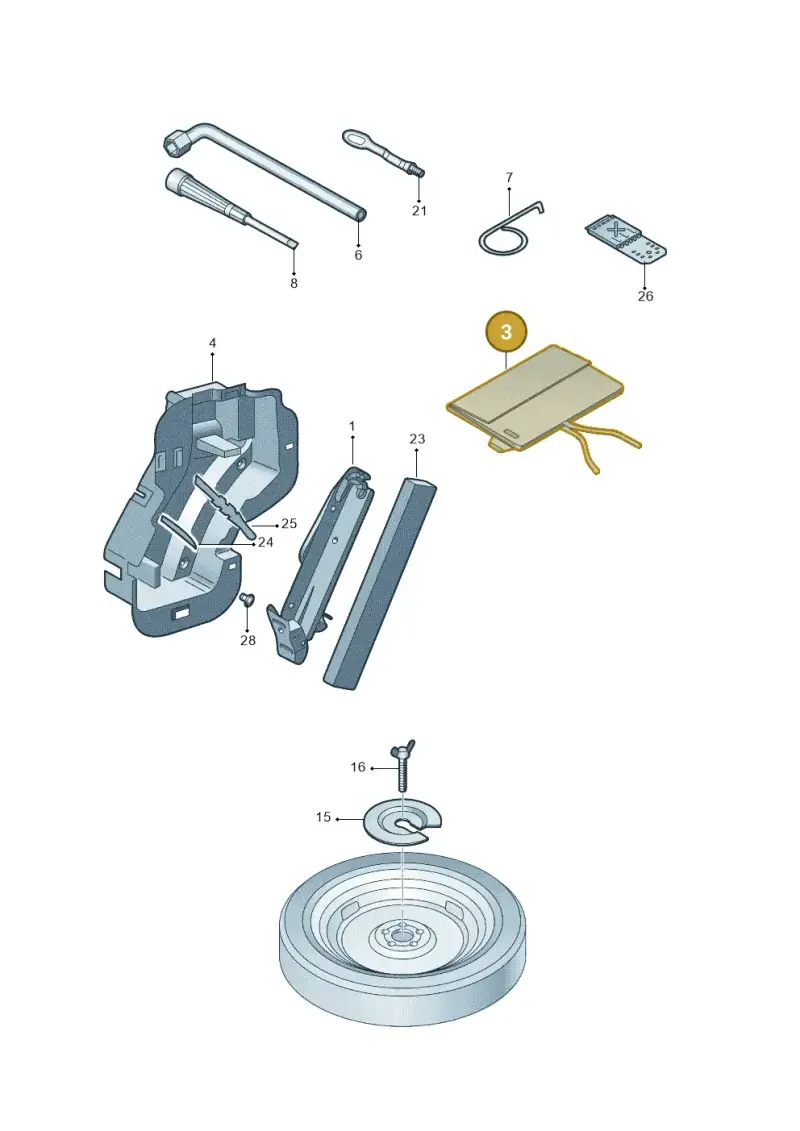 8D0012111B — Volkswagen Tiguan (2009-2019) diagram 688012000, position 3