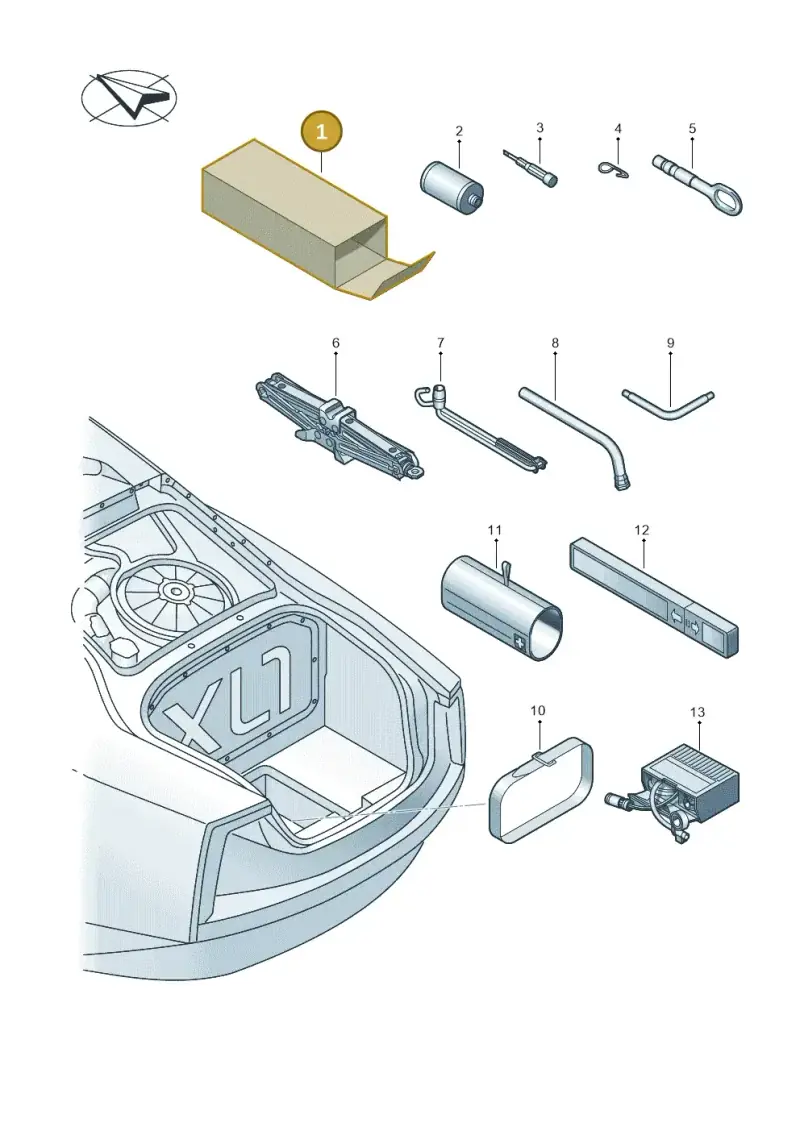 8D0012111B — Volkswagen 6Z3 platform diagram 760012000, position 1