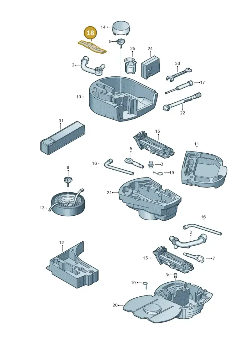 8D0012111B — Volkswagen Polo 1.4 BlueMotion (2014-2017) diagram 773012000, position 18