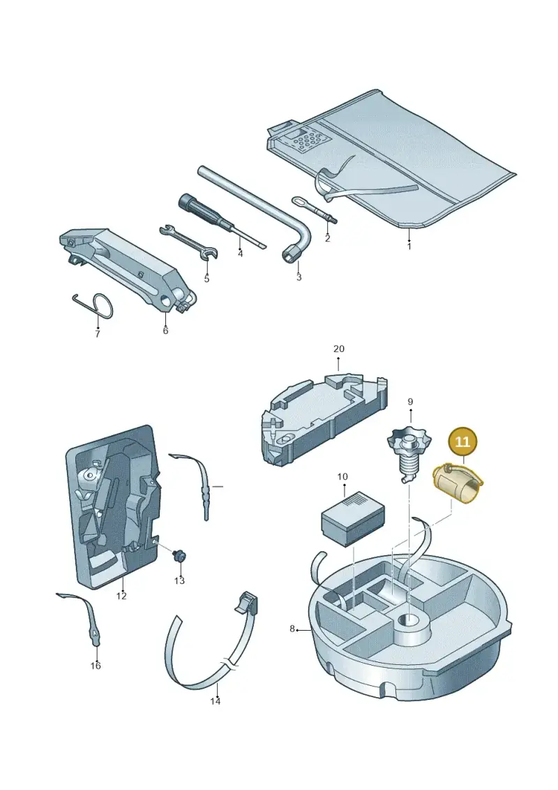 8D0012619A — Volkswagen Touran 2.0 (2010-2015) diagram 409011100, position 11