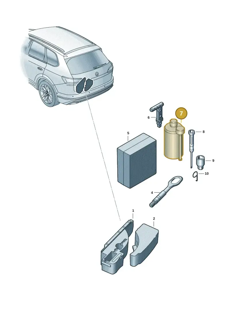 8D0012619A — Volkswagen Touareg (2017-2023) diagram 439012021, position 7